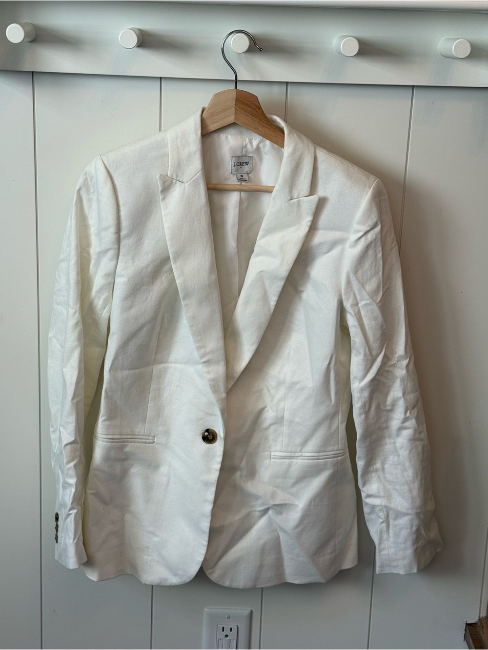 J. Crew Women's Cream Single-Button Tailored Blazer